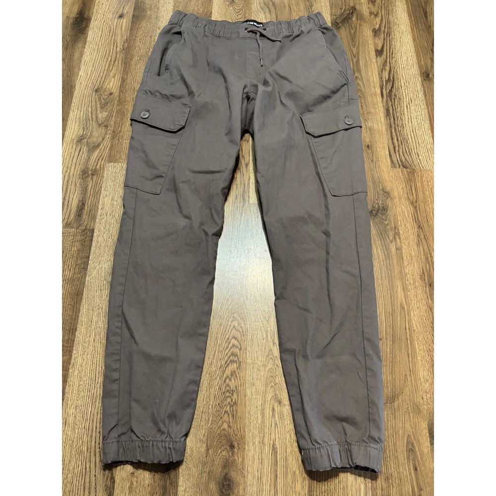 Airwalk Cargo Joggers Mens Small Gray Adult Cotton Blend Drawstring Excellent